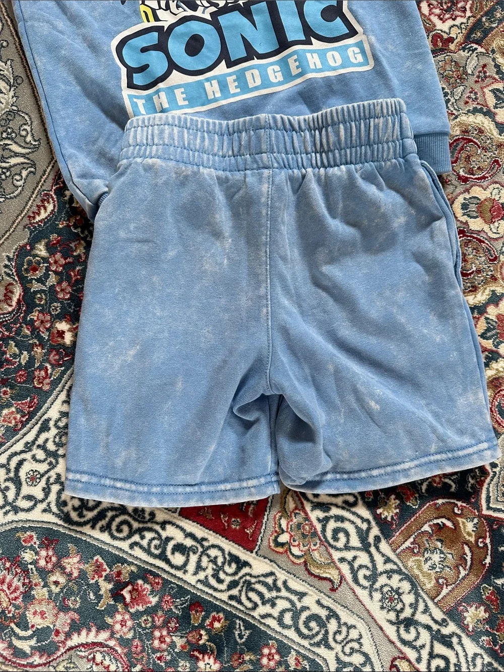 Sonic the Hedgehog Blue Kids Hoodie & Shorts Matching Set